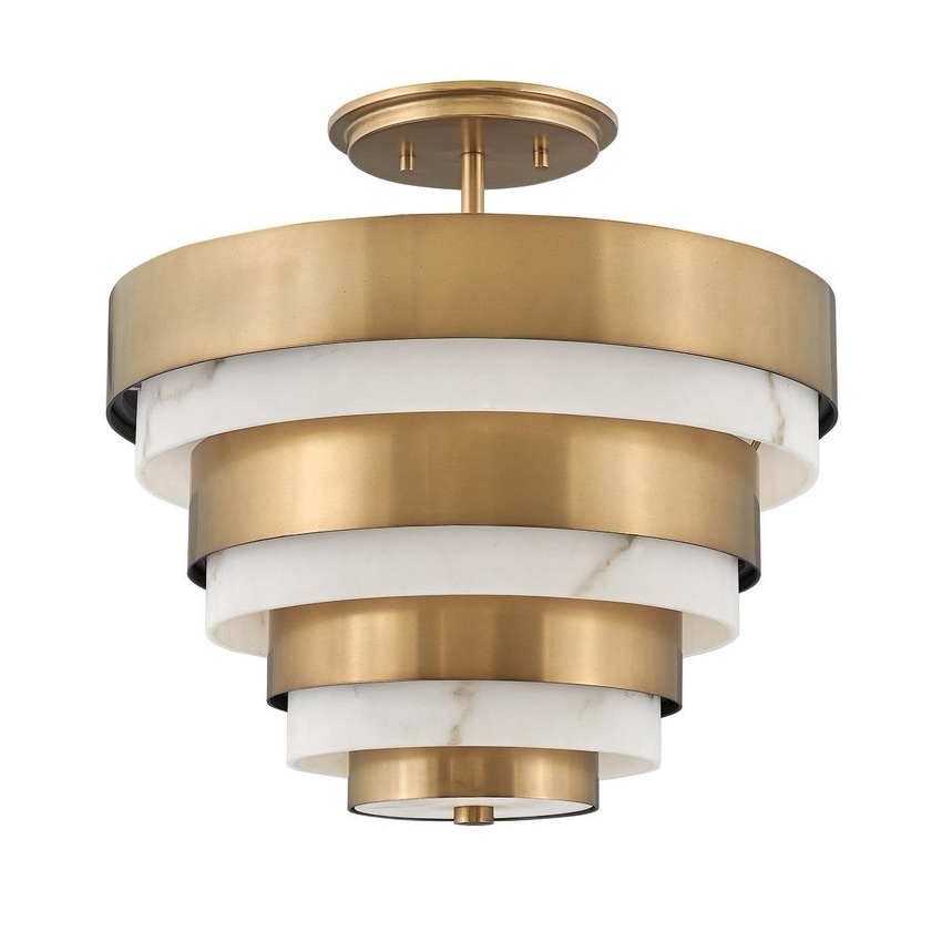 Photograph: Quintiesse Echelon Heritage Barss 3 Light Semi-flush Mount Ceiling Light - QN-ECHELON-SF