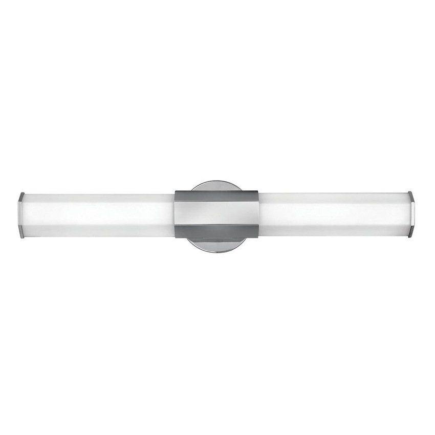 Photograph: Quintiesse Facet Double LED Bathroom Wall Light In Polished Chrome Complete With Satin Opal Etched Glass - IP44 - QN-FACET-LED2-PC-BATH