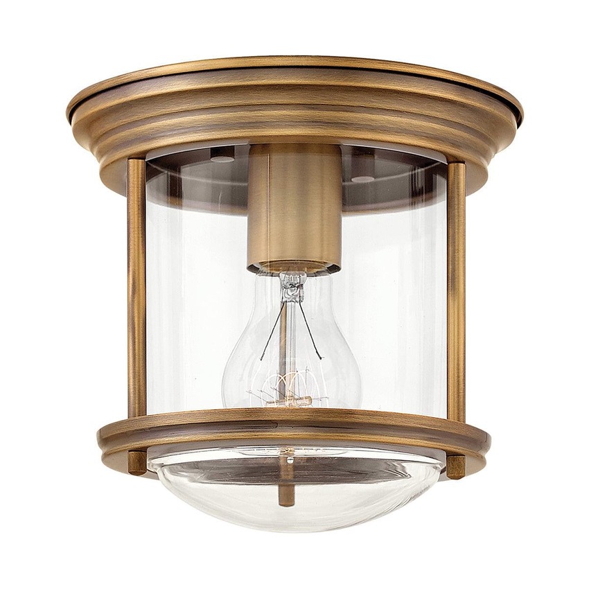 Photograph: Quintiesse Hadrian 1 Light Flush Mount In Brushed Bronze Complete With Clear Glass - QN-HADRIAN-MINI-F-BR-CLEAR