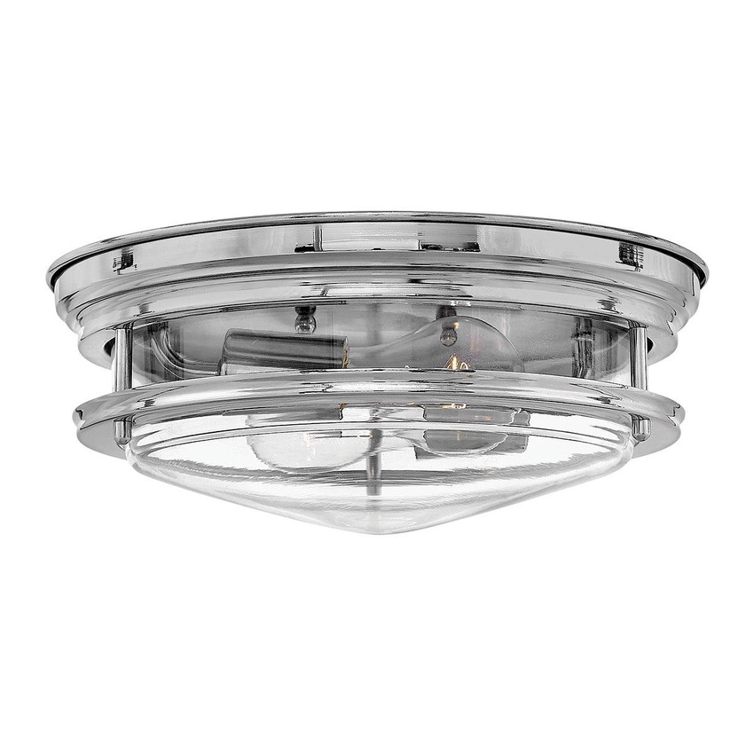 Photograph: Quintiesse Hadrian 2 Light Flush Mount In Chrome Complete With Clear Glass - QN-HADRIAN-FS-CM-CLEAR