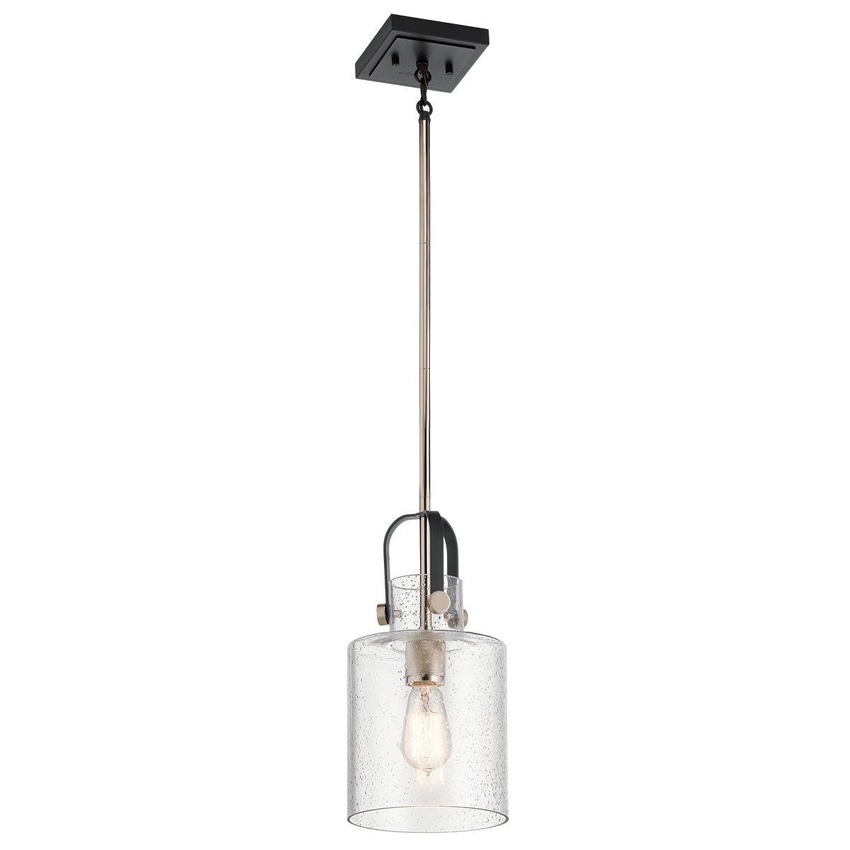 Photograph: Quintiesse Kitner 1 Light Pendant Light In Polished Nickel And Black - QN-KITNER-P-PN