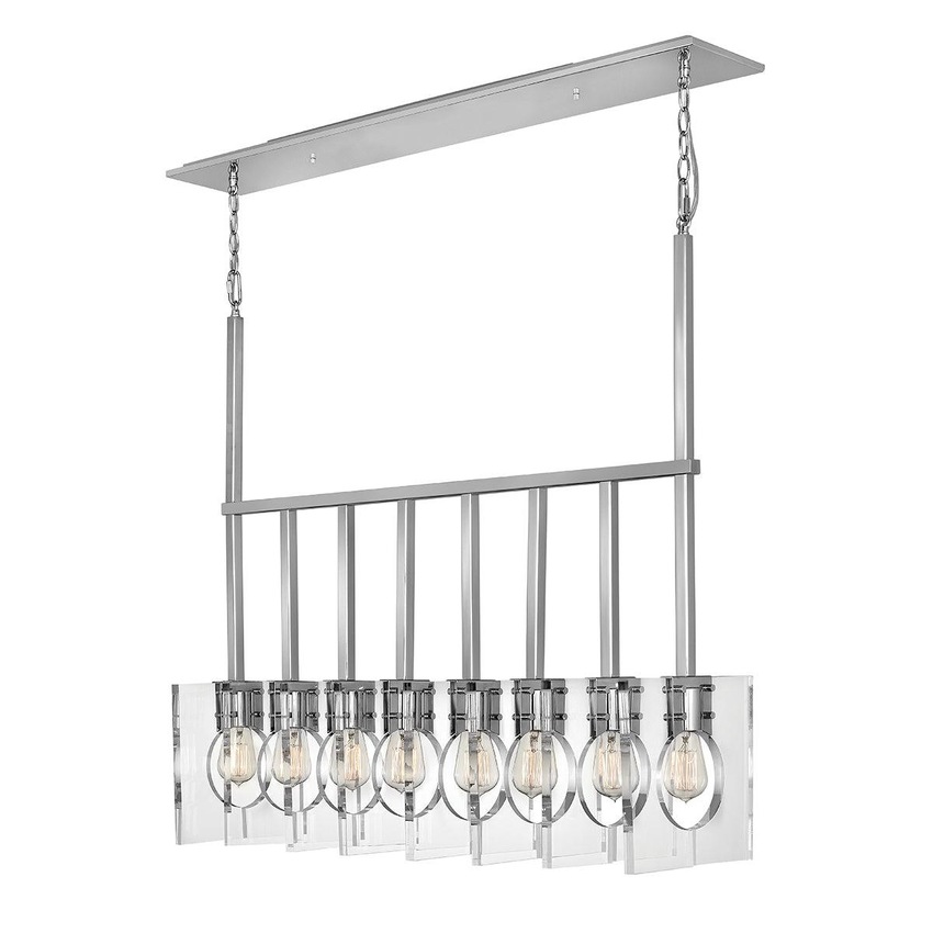 Photograph: Quintiesse Ludlow 8 Light Linear Pendant - Polished Nickel - QN-LUDLOW8-PN