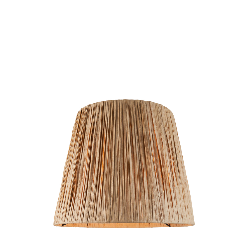Photograph: Rafia Natural Tapered 32cm Lampshade - E14/E27/B22 With Fixed Metal Gimbal