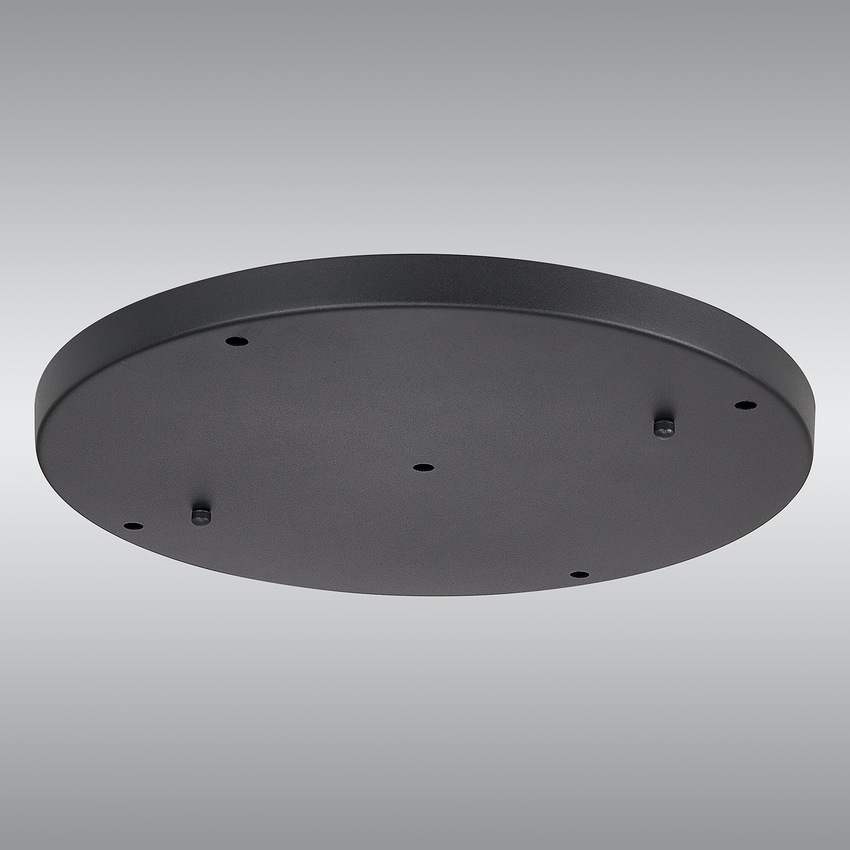 Photograph: Satin Black 5 Hole Ceiling Plate - 40cm