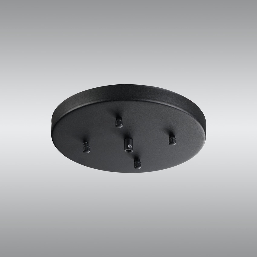 Photograph: Satin Black No Hole Ceiling Plate - 23cm