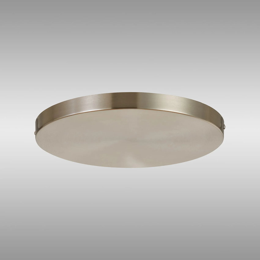 Photograph: Satin Nickel No Hole Round Ceiling Plate - 28cm