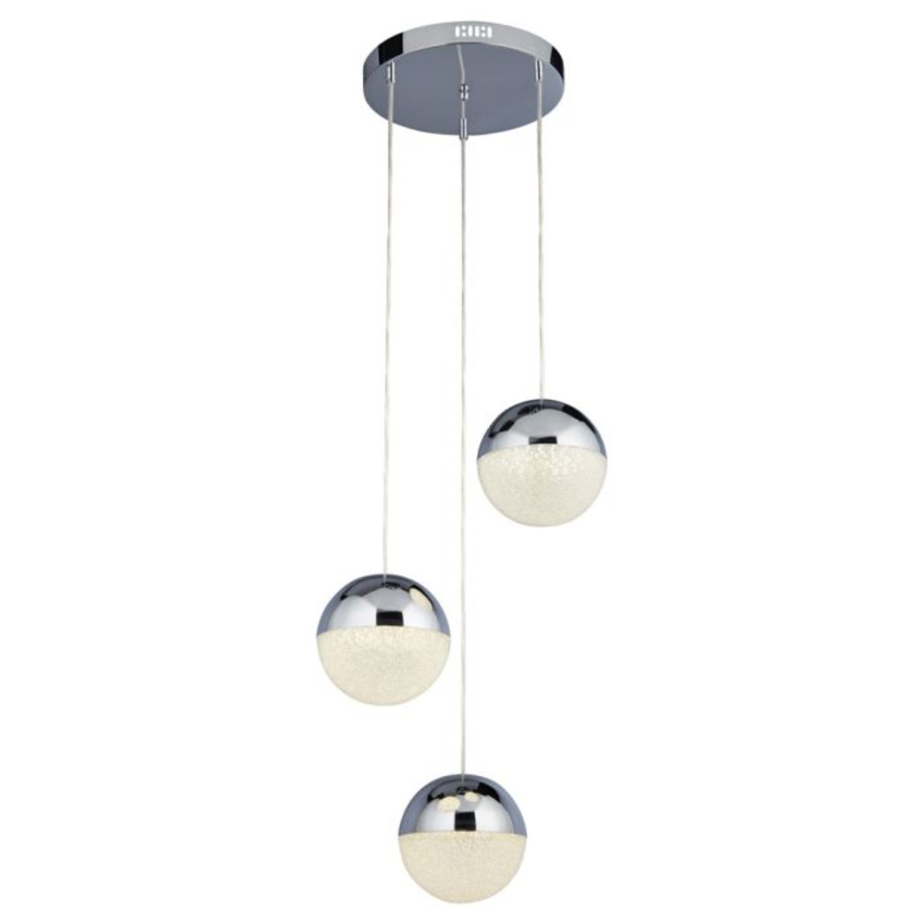 Photograph: Searchlight Marbles 3 Light LED Cluster Pendant Polished Chrome - Ex Display