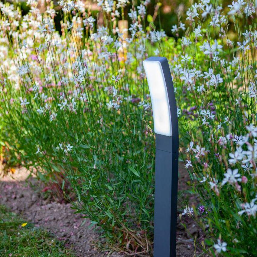 Photograph: Smart Led Modern Dark Grey Exterior Bollard Light - 2700K-6500K, IP54