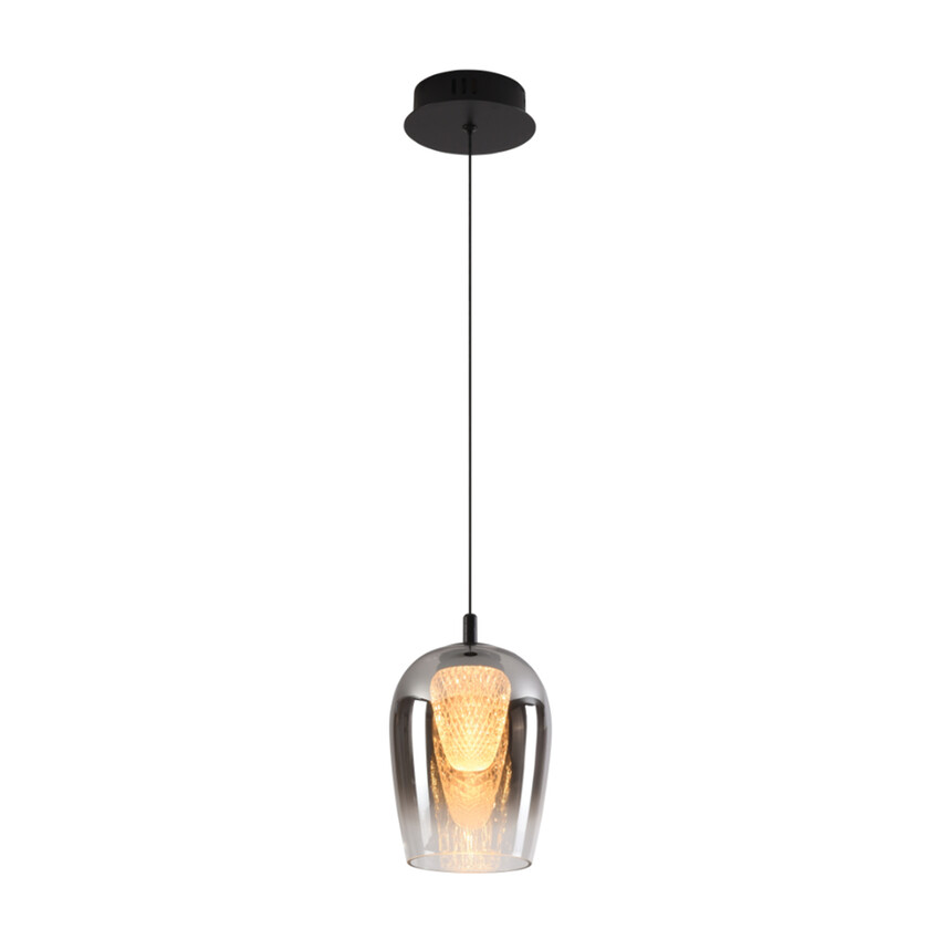 Photograph: Stylish Lighting Equator Black And Smoked Led Single Pendant Light