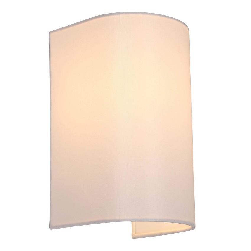 Photograph: Stylish Lighting Louisiana 1 Light Cylinder White Fabric Wall Light