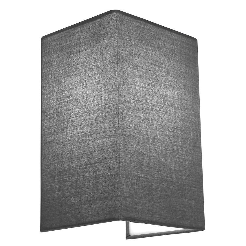 Photograph: Stylish Lighting Louisiana 1 Light Rectangular Grey Fabric Wall Light