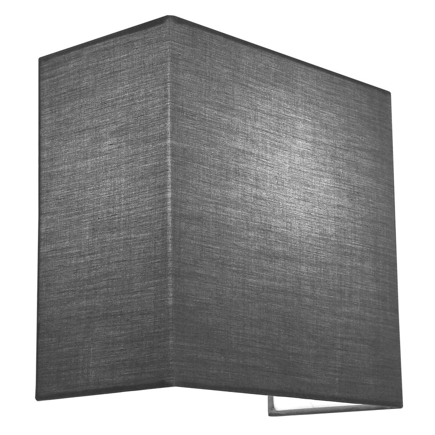 Photograph: Stylish Lighting Louisiana 1 Light Square Grey Fabric Wall Light