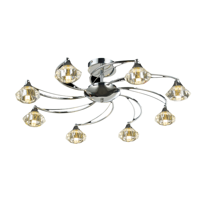 Photograph: Stylish Lighting Oregon 8 Light Polished Chrome Semi-Flush Ceiling Light