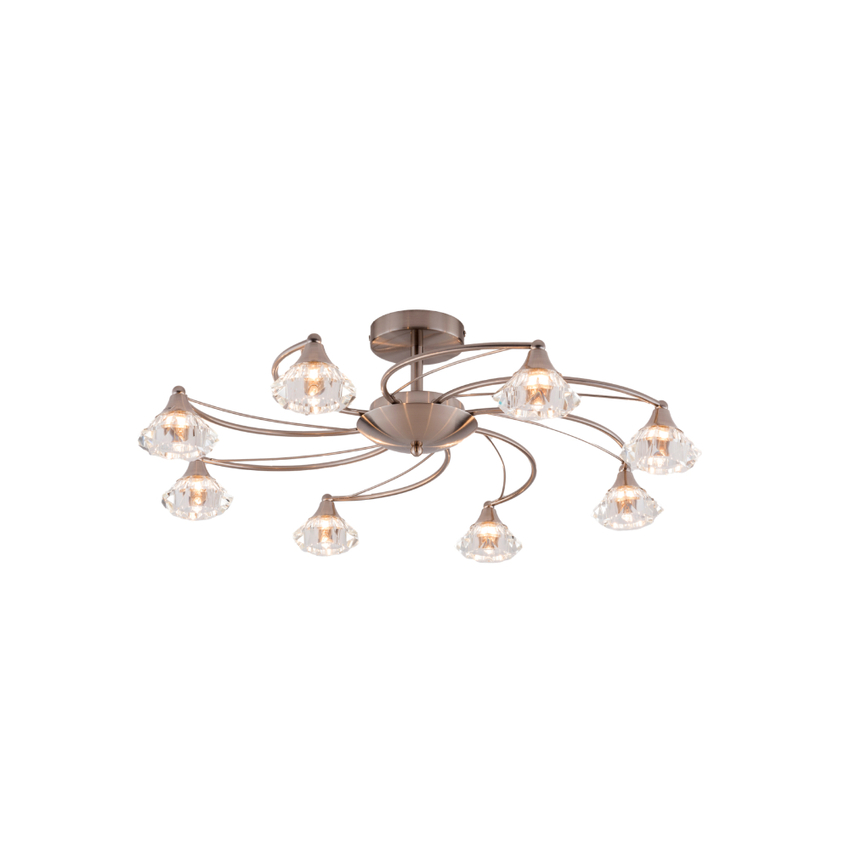 Photograph: Stylish Lighting Oregon 8 Light Satin Nickel Semi-Flush Ceiling Light