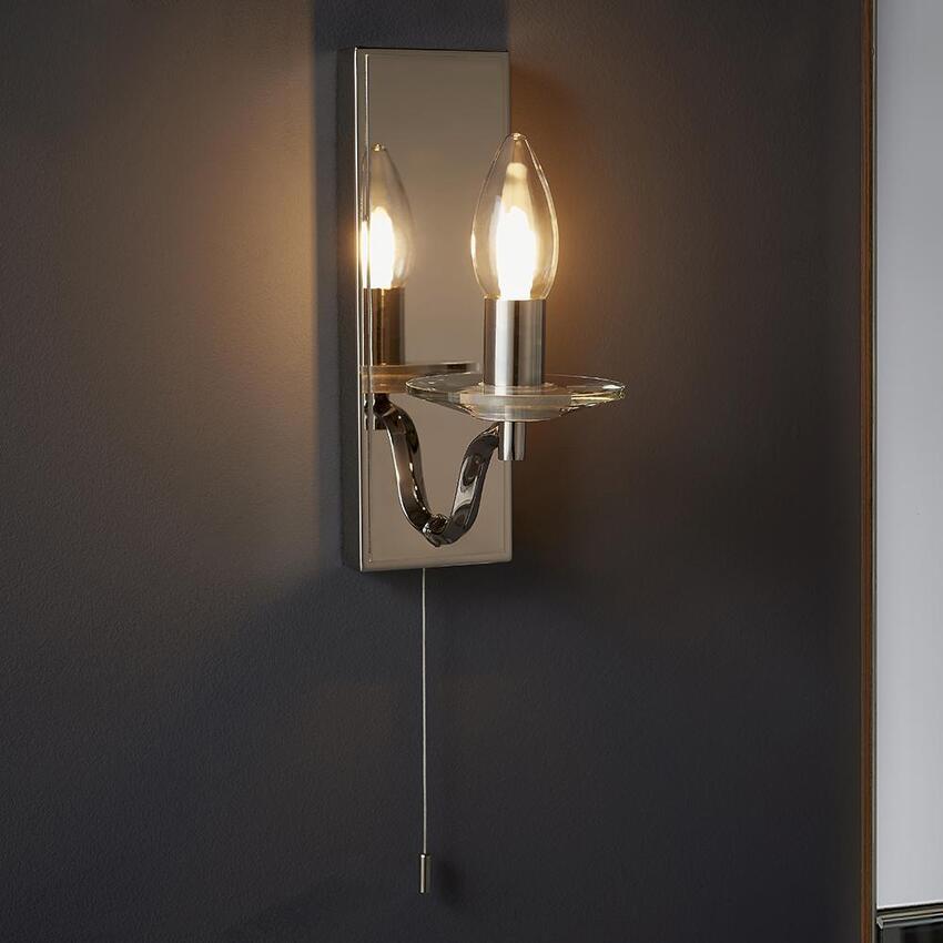 Photograph: Thorlight Giana Polished Nickel Bathroom Wall Light - IP44