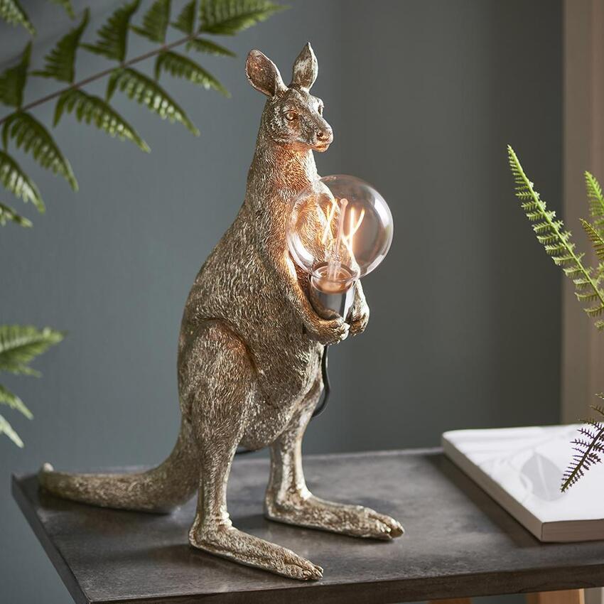 Photograph: Thorlight Kiana Vintage Silver Kangaroo Table Lamp