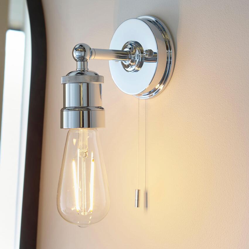 Photograph: Thorlight Luca Polished Chrome Single Bathroom Wall Light - IP44