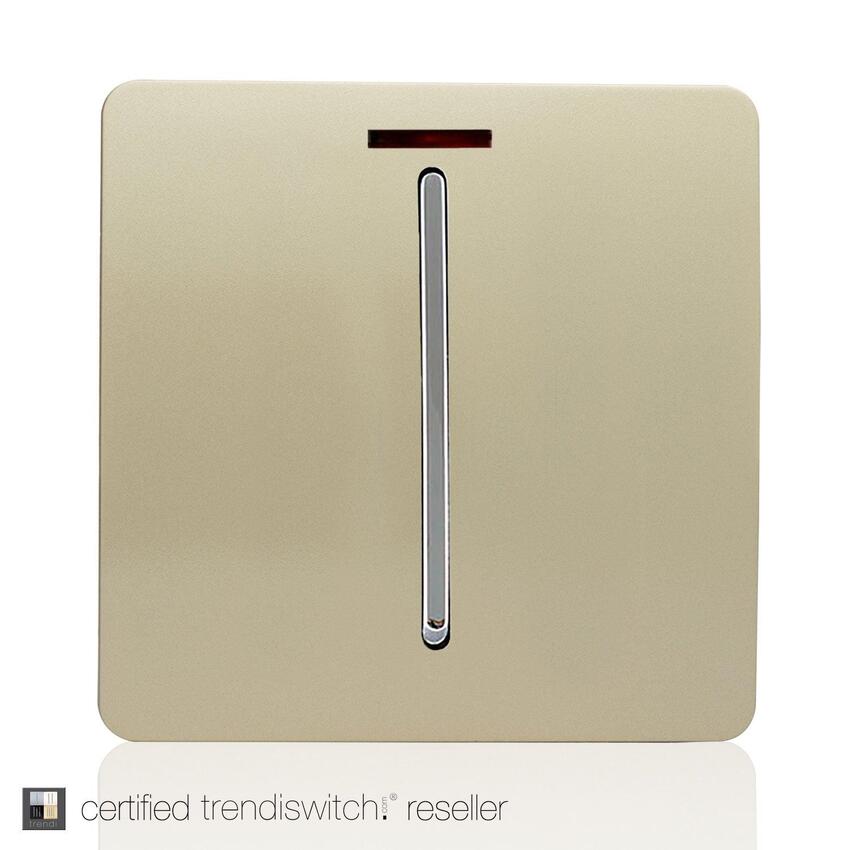 Photograph: Trendi, Artistic Modern 20 Amp Neon Insert Double Pole Switch Champagne Gold Finish