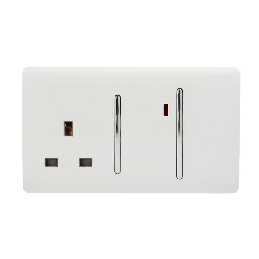 Photograph: Trendi, Artistic Modern Cooker Control Panel 13amp with 45amp Switch Gloss White Finish