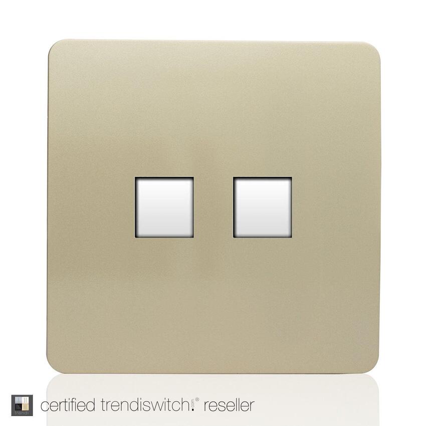 Photograph: Trendi, Artistic Modern Twin PC Ethernet Cat 5&6 Data Outlet Champagne Gold Finish