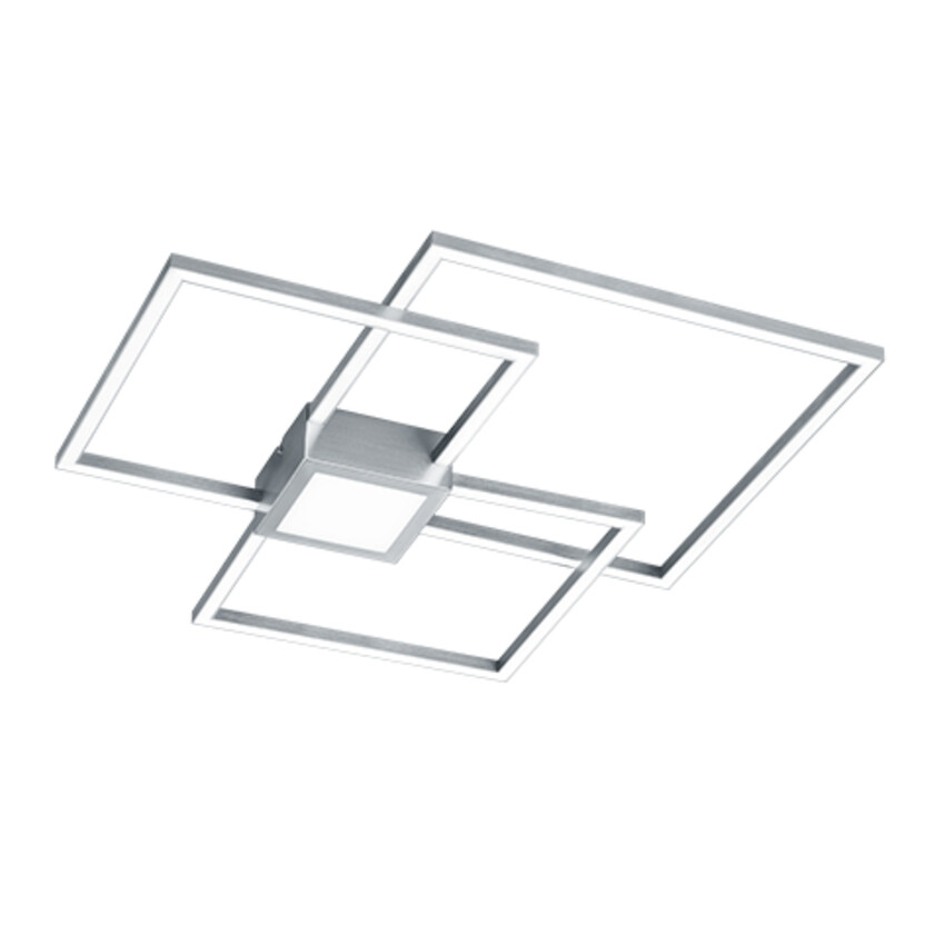 Photograph: Trio Lighting Hydra Matt Nickel Square LED Flush Ceiling Light - 3000K, 3 Stage Dimming