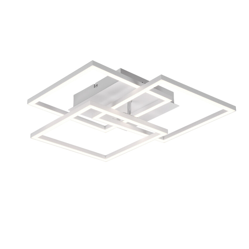 Photograph: Trio Lighting Mobile Matt White Square Flush Swivelling Ceiling Light - Remote Control