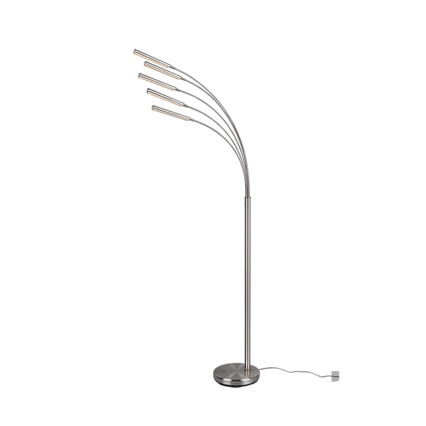 Photograph: Trio Lighting Reed Matt Nickel 5 Arm LED Floor Lamp - Dimmable