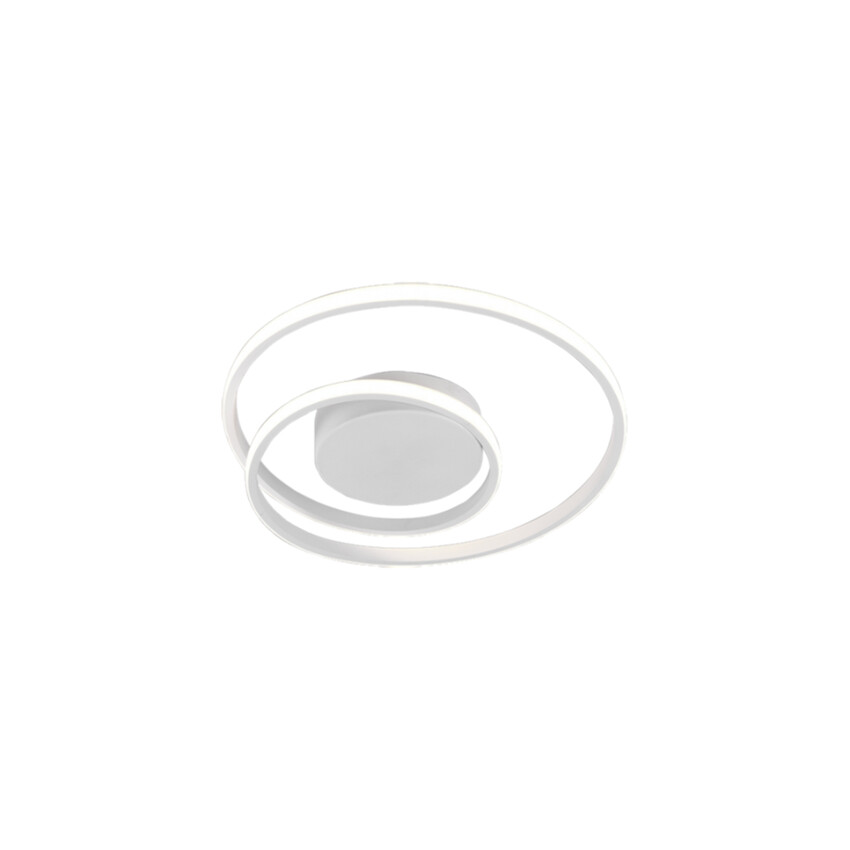 Photograph: Trio Lighting Zibal Matt White Round Swirl LED Flush Ceiling Light - 3000K, 3 Stage Dimming