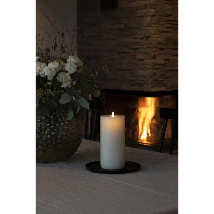 Photograph: Wax Candle Ivory Warm White Led 9.6 x 21.8cm 5H 2xD