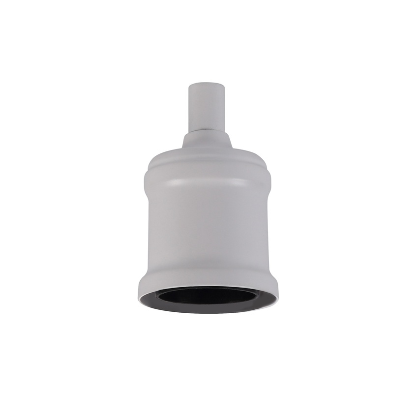 Photograph: White E27 Decorative Metal Lampholder With Cable Clamp