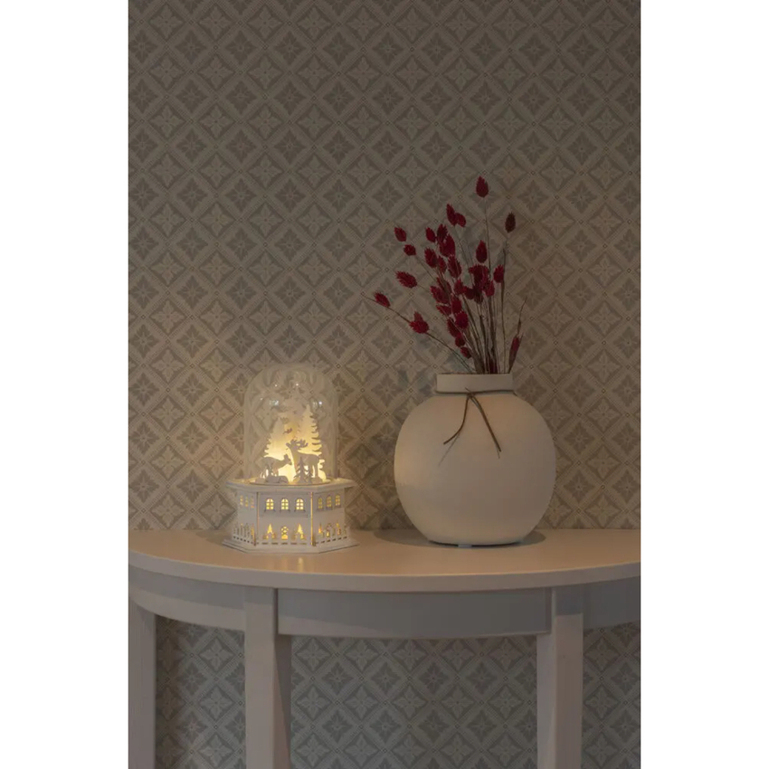 Photograph: Wooden Trees Silhouette 6 W White Led 6H Timer B/O 2xAA