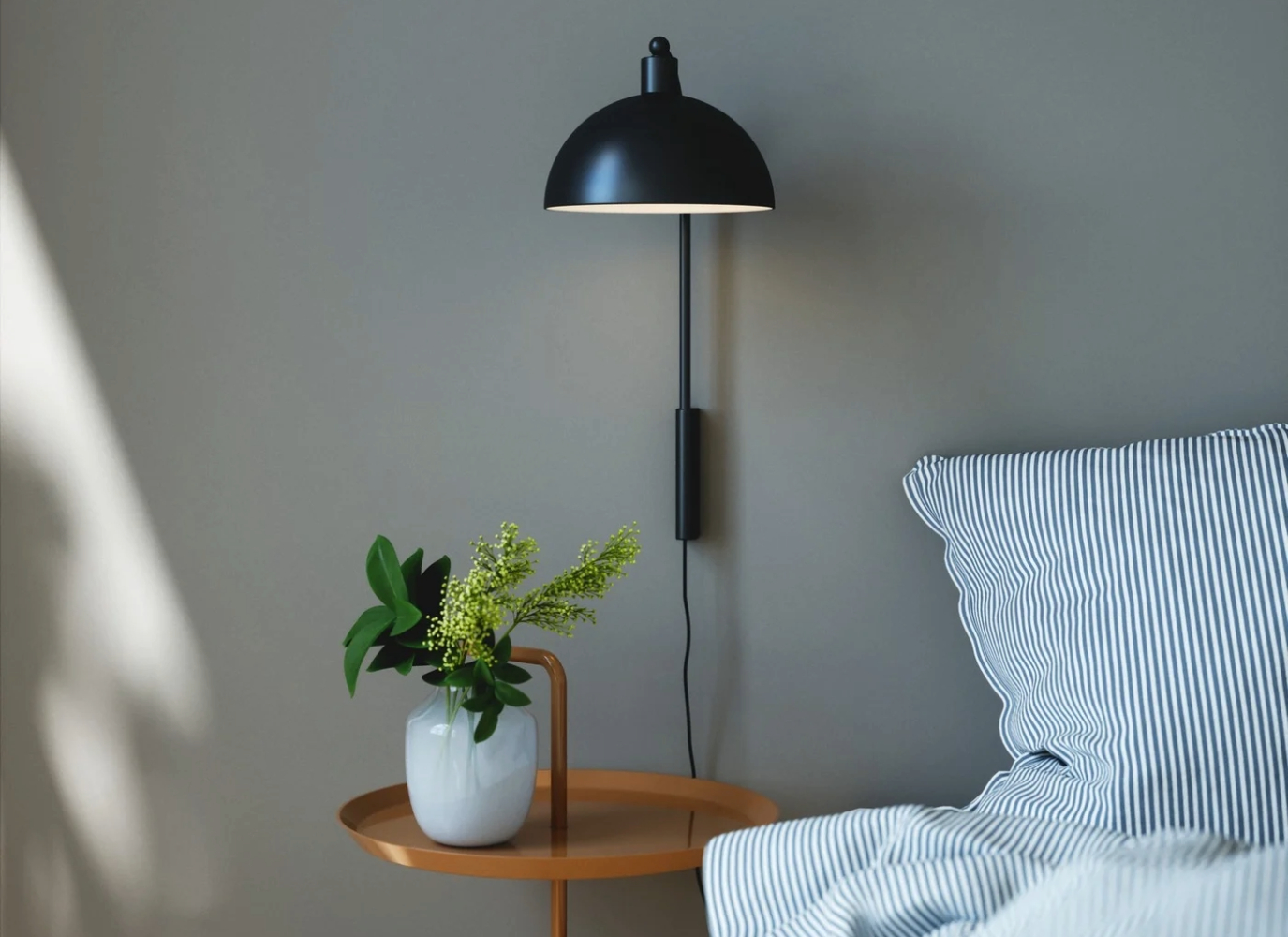 Ellen Black Plug In Wall Light