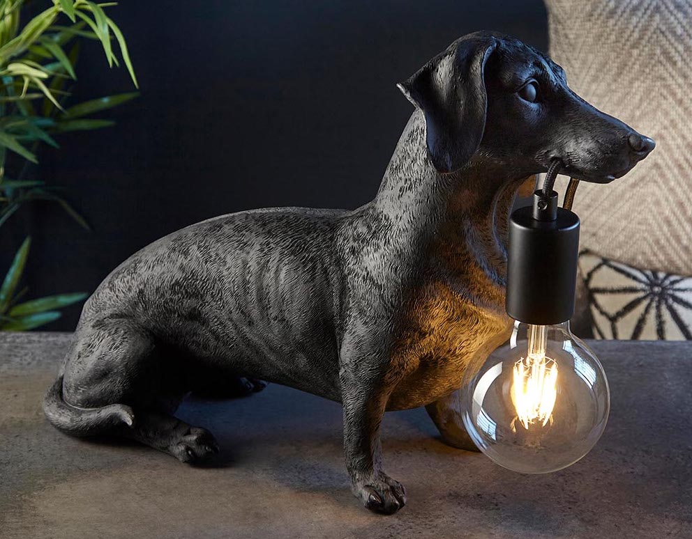 Black Dachshund Table Lamp