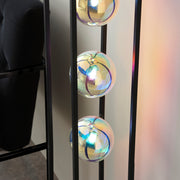 Thorlight Gemi Black Open Frame Floor Lamp With Iridescent Glass Globes