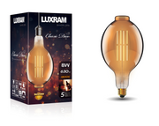 8W LED Classic Deco Gold Finish Dimmable Lamp With Decorative Filament - E27, 1800K