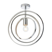 MER/1SF Polished Chrome 1 Light Semi Flush Ceiling Light Complete With Acylic Decoration IP44