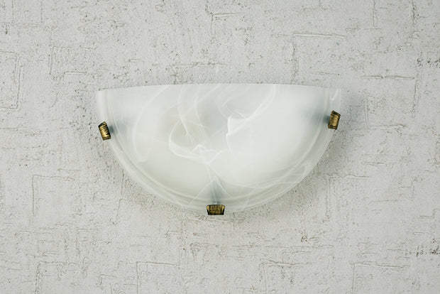 Deco Chester D0391 Polished Brass 1 Light Wall Light With Frosted Alabaster Glass