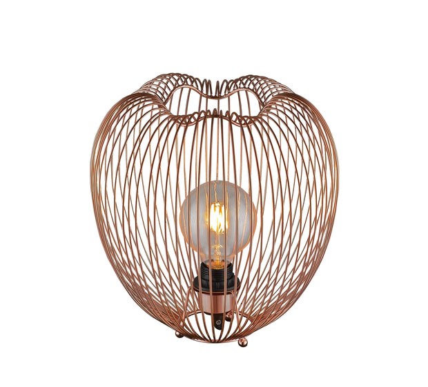 Stylish Lighting Wrenbury Copper Finish Cage Table Lamp