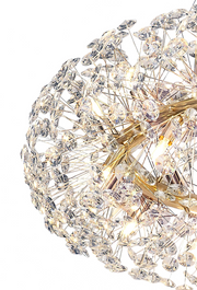 Idolite Alborz French Gold 36 Light Round Crystal Pendant Light