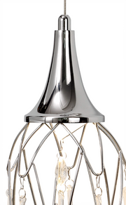 Idolite Alps Polished Chrome Wall Light Complete With Clear Glass Drops