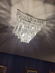 Diyas Gianni IL30642 Polished Chrome 5 Light Semi Flush Crystal Ceiling Light