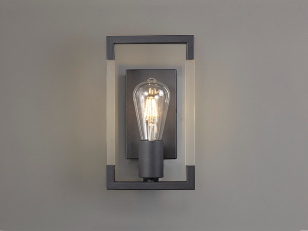 Diyas IL32855 Canto Wall Lamp 1 Light E27 Graphite/Acrylic