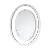 Laura Ashley LA3715727-Q Evie Large Oval Mirror With Clear Glass Border & Mirrored Trim