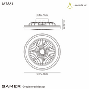 Mantra Gamer White LED Colour Change Ceiling Fan Light C/W Remote Control