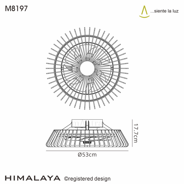 Mantra Himalaya Black Led Ceiling Fan Light C/W Remote - 2700K - 5000K