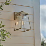 Thorlight Oran Antique Brass Exterior Wall Lantern With Clear Glass Panels