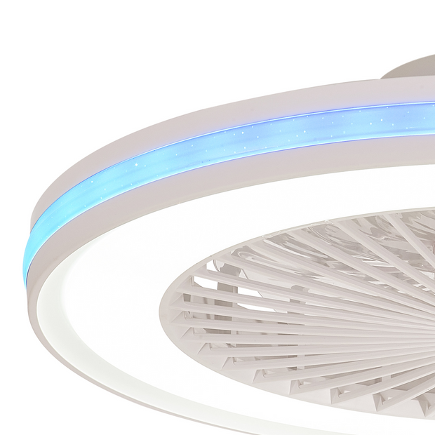 Mantra Gamer White LED Colour Change Ceiling Fan Light C/W Remote Control