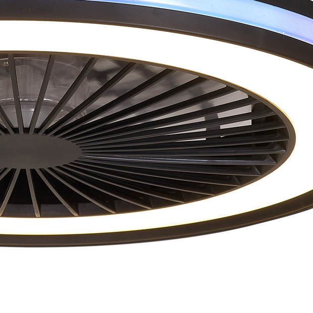 Mantra Gamer Black LED Colour Change Ceiling Fan Light C/W Remote Control