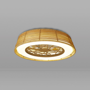 Mantra Indonesia Mini Led Ceiling Fan Light Beige Rattan With Remote Control