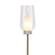 Mantra Nora Gold Floor Lamp With Clear Glass, Frosted Inner And Marble Detailing